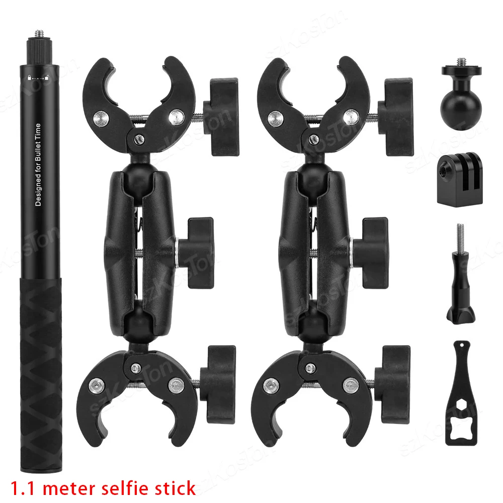 SZKOSTON Für Insta360 X3 X4 Motorrad Fahrrad Panorama Selfie Stick Einbeinstativ Halterung Lenker Halterung Für GoPro 13 12 11 10 DJI Zubehör 8