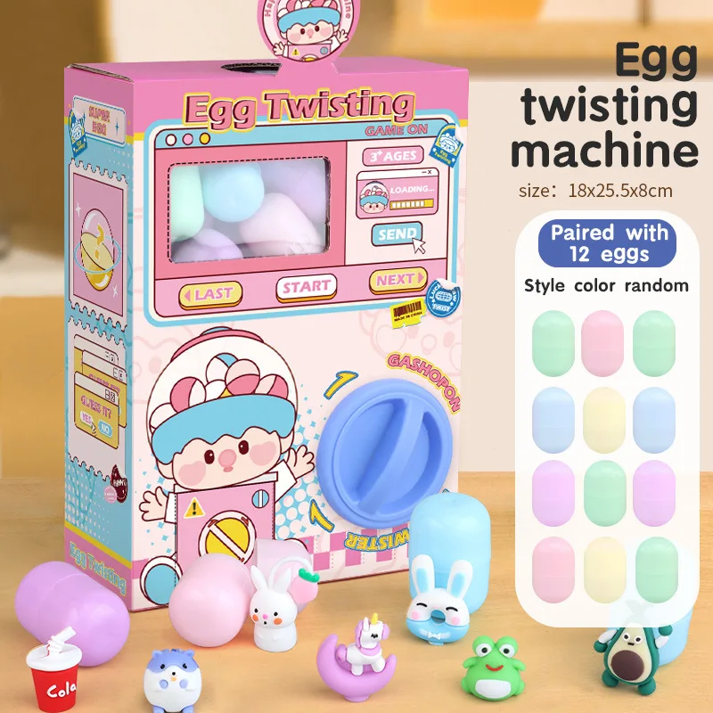 Cartoon themed Twisted Egg Doll Children's Egg Catcher Mini Machine Cheering Toy Fun Catcher 12Pcs/16Pcs