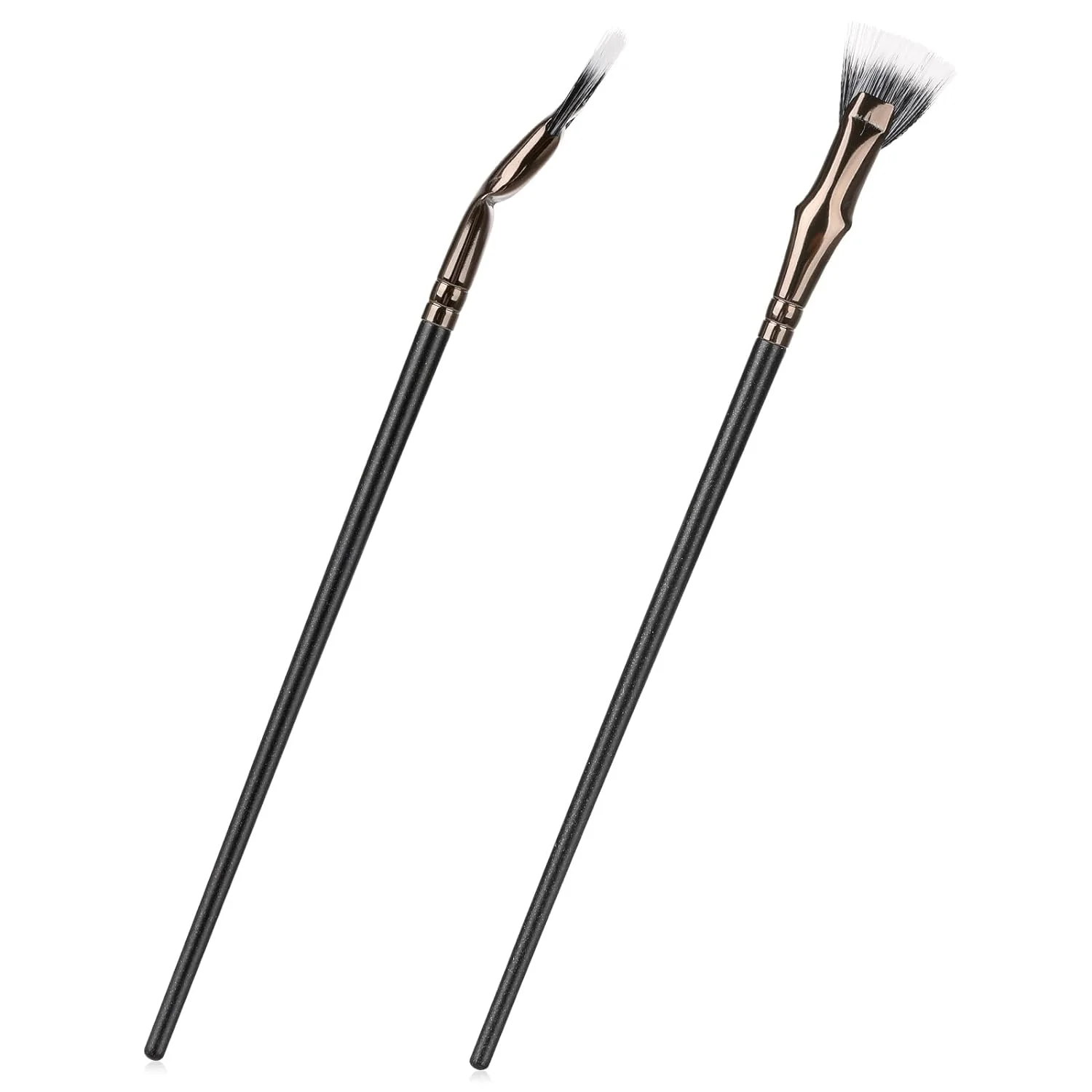 Pinceaux coudés polyvalents et élégants en forme d'éventail offrant des looks parfaits des cils et des sourcils – Idéal pour les maquilleurs professionnels et