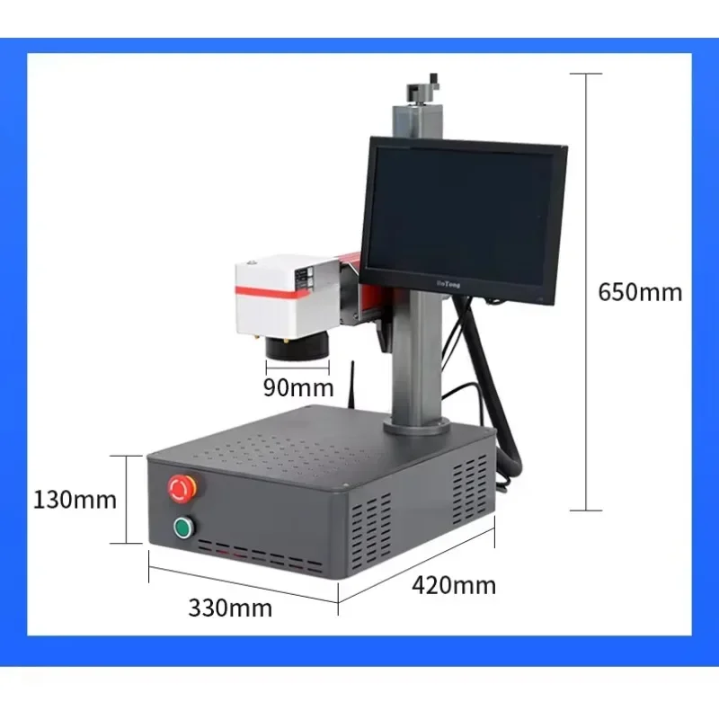 Small Desktop Laser Marking Machine for Stainless Steel Jewelry Nameplates Integrated Core Motor Metal Engraving Machinery