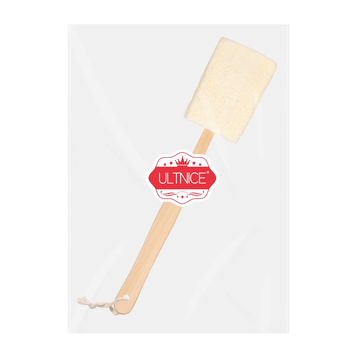 

Натуральная щетка для душа из люфы с длинной деревянной ручкой, отшелушивающая, для глубокого очищения тела и удаления омертвевшей кожи