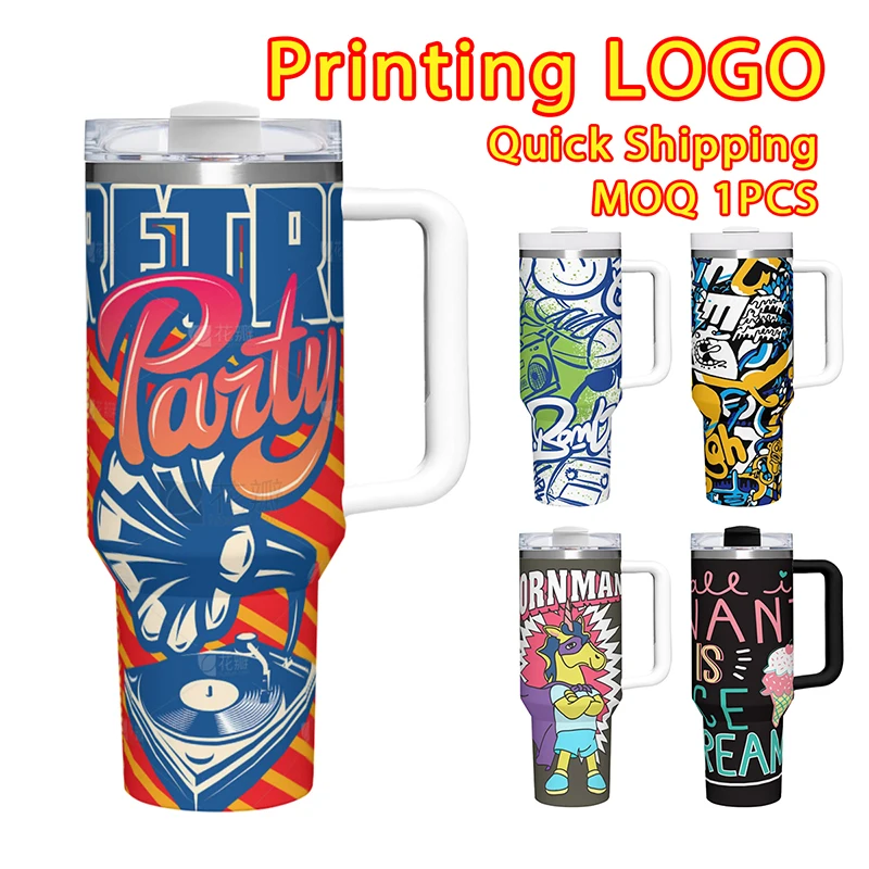 40oz 1200Ml LOGO Print Water Cup Large DIY Image Print Customization Stainless Sports Adult Water Bottle Anime Customizable Cup