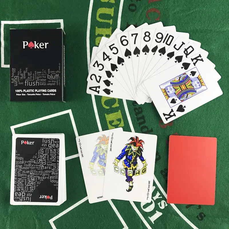 2pcs/lot plastový pravidla karetních her/poker karta vysoký kvalita texas hold'em  hry vodotěsný a mdlý krém na boty hrací karet bavení deska hra