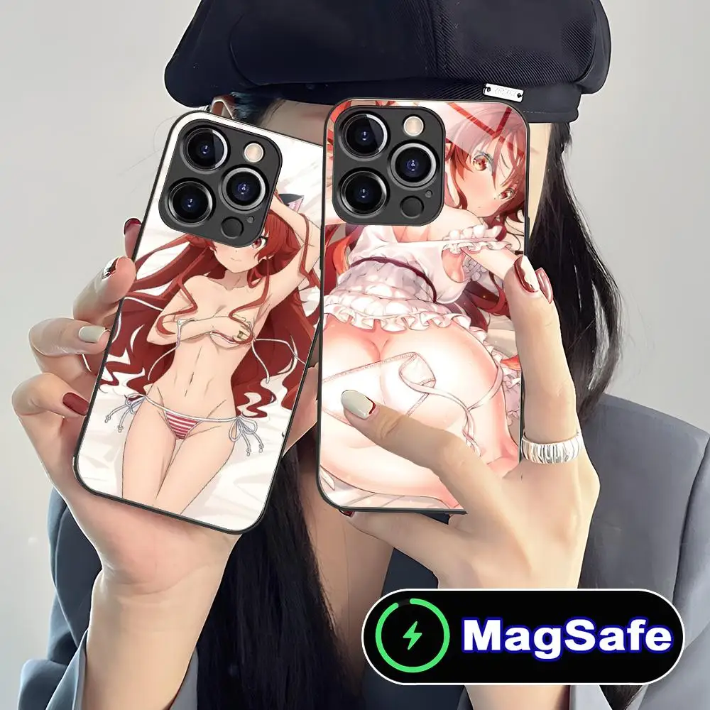 Funda de Teléfono Mushoku Tensei Eris Boreas para iPhone 17 16 15 14 13 12 11 Air Pro Max Plus Mini MagSafe, Cubierta de Vidrio Colorida de Lujo
