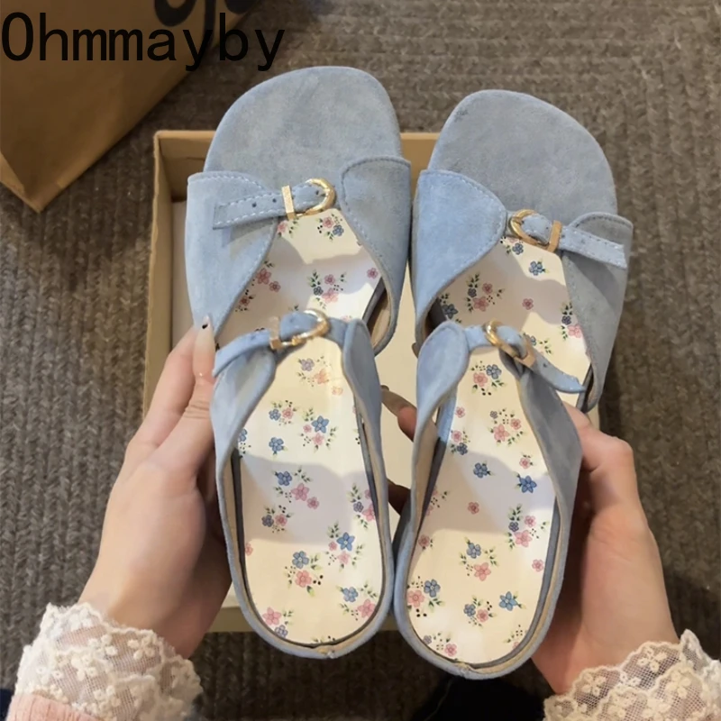 

Летние женские шлепанцы с цветочным принтом, модные туфли на танкетке, уличные сандалии с пряжкой, открытый носок, для пляжа и отпуска