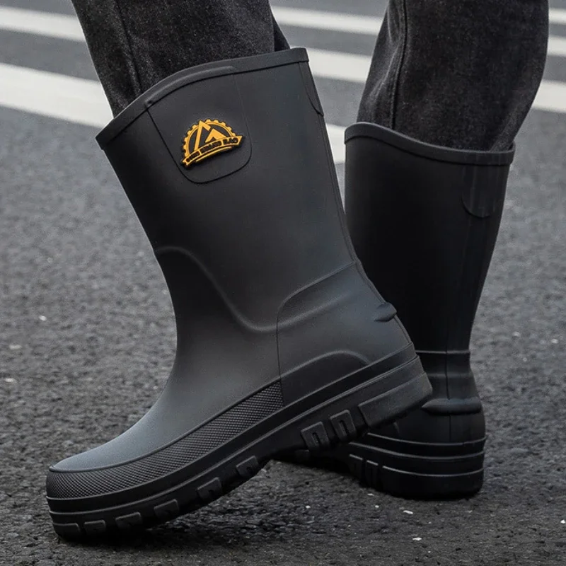 Warmed Galoshes for Man Winter Waterproof Work and Safety Rubber Shoes Husband Fishing Water Boots Non-slip Kitchen Rain Shoes