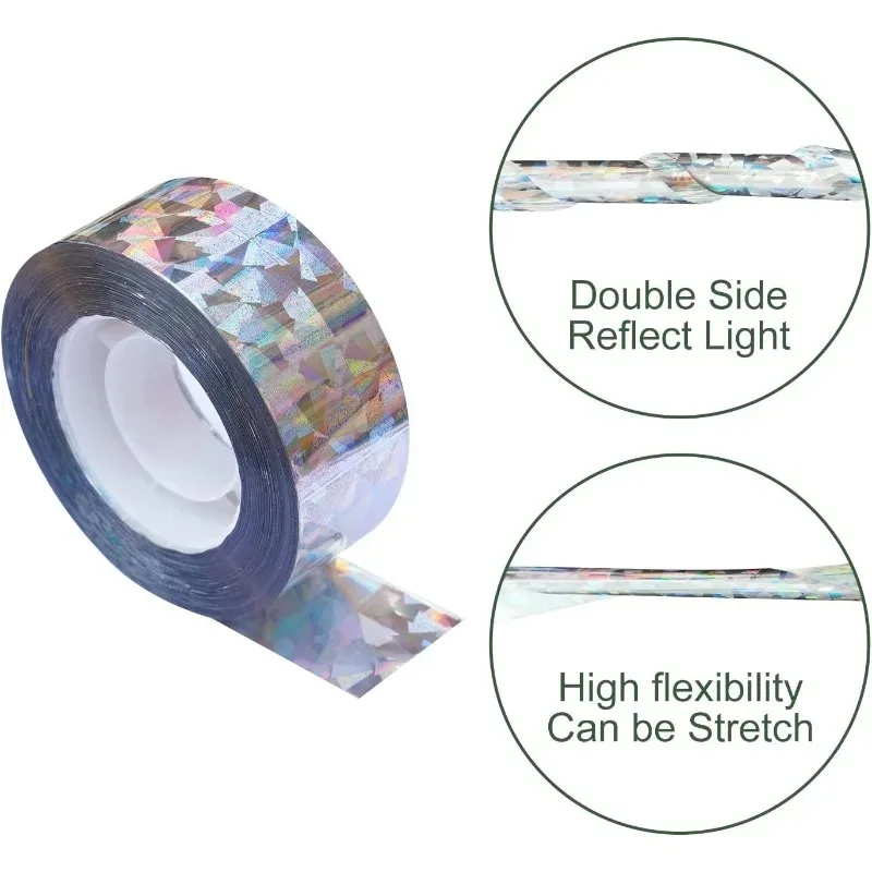 50/80M Double-Sided Reflective Bird Repellent Tape Holographic Scare Ribbon Laser Deterrent for Pigeon Fox Bird Control Garden 6