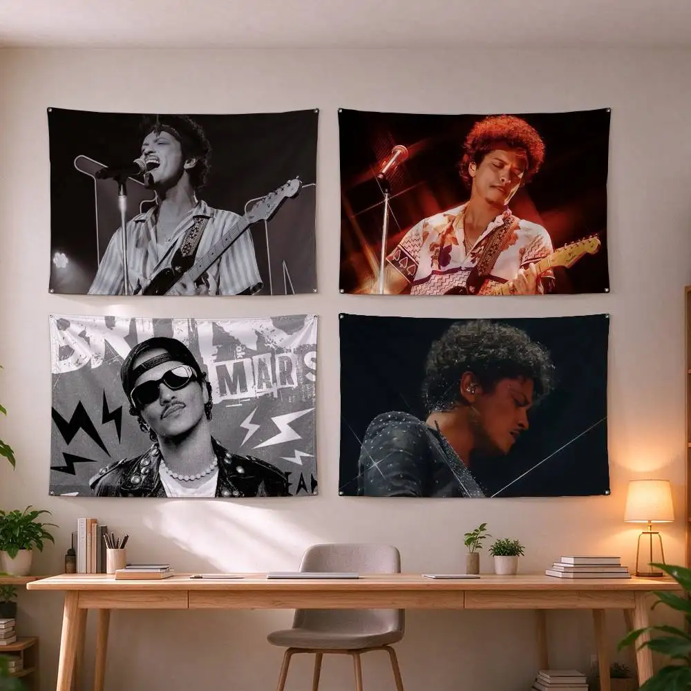 Popular Singer Bruno Mars  Flags Wall Hanging Tapestry Outdoor Garage Room Decorative flag Background Blanket