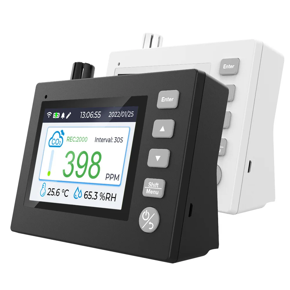 

Indoor Carbon Dioxide Meter Air Quality Test CO2 monitor Gas Detector Output PDF Data WiFi APP version