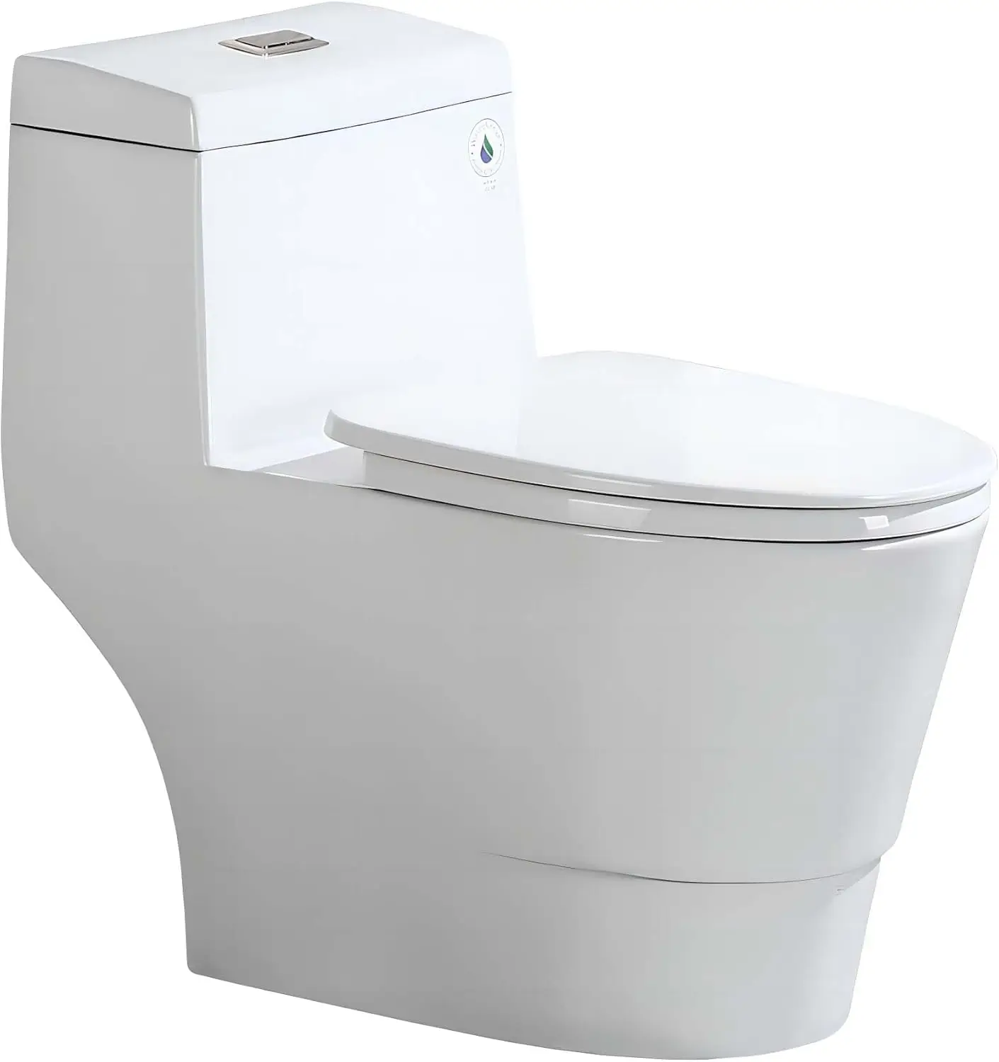 One Piece Toilet with Soft Closing Seat Chair Height 1.28 GPF Dual Water Sensed 1000 Gram MaP Flushing Score Toilet