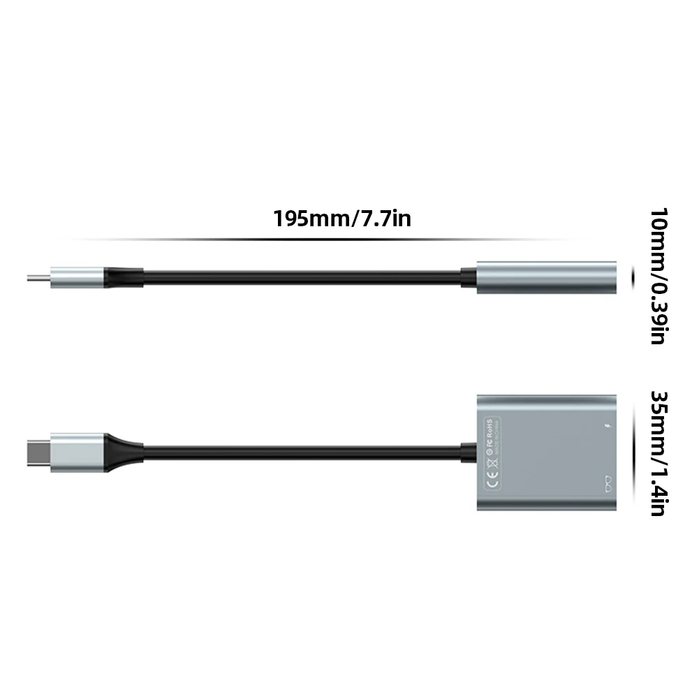 2 in 1 USB C Docking Station PD100W&Data Transfer USB C Dongle 10Gbps Type-c Adapter for AR Glasses Phone Tablet Laptop PC