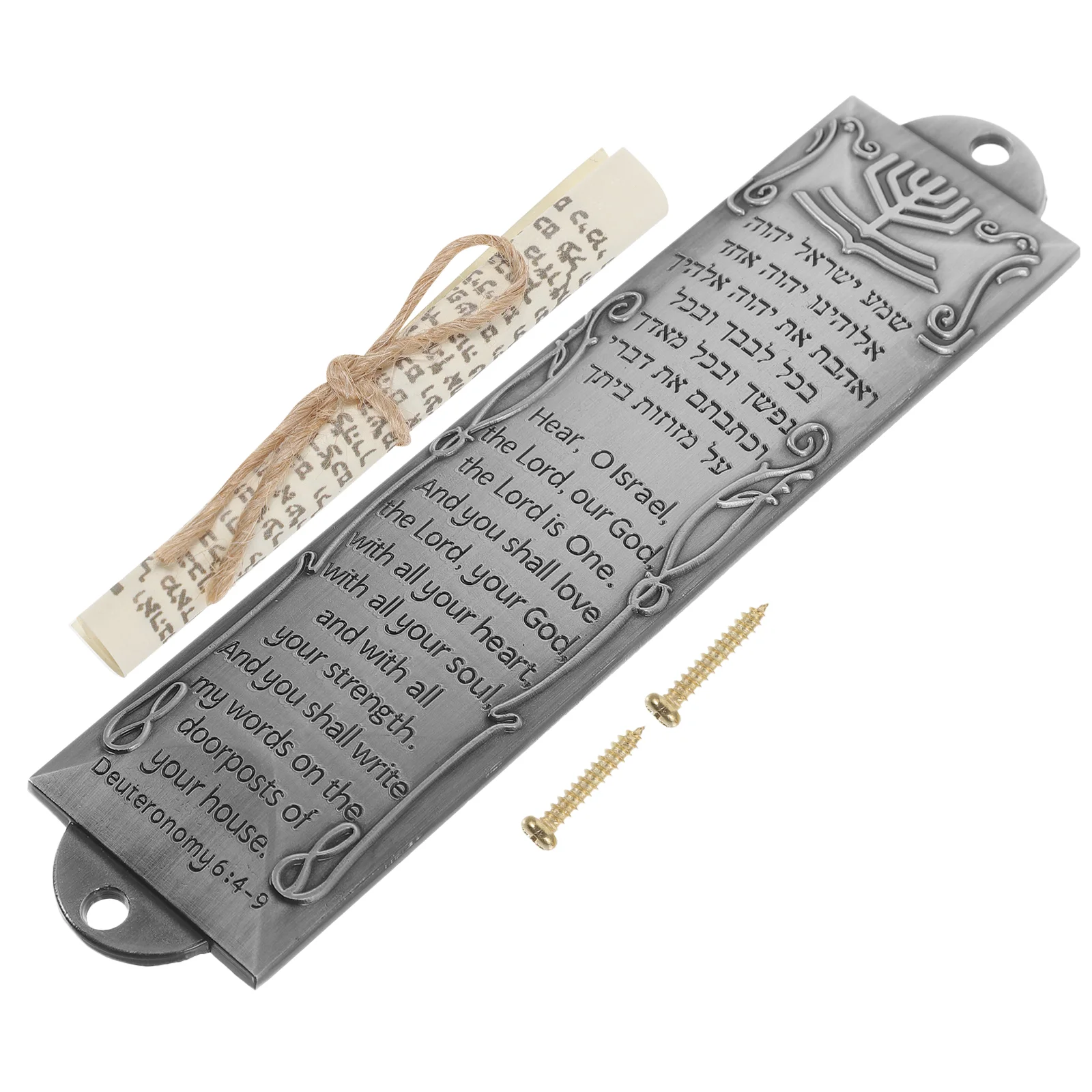 Religious Holy Scroll Quinceanera Gifts Retro Decor Metal Mezuzah Craft Adornment Prayer Number Brass