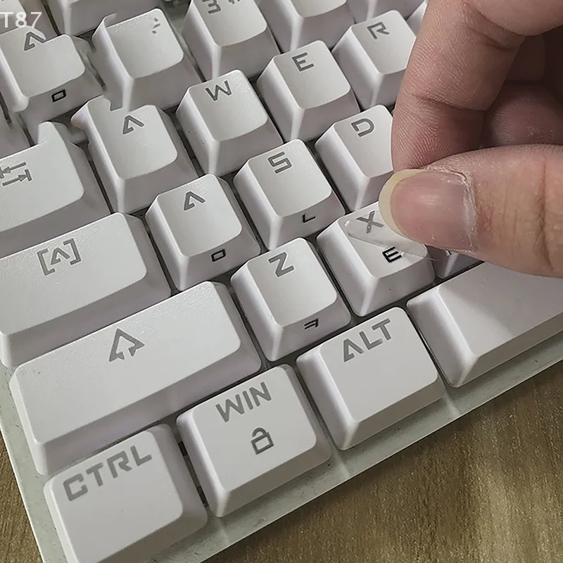 Single Film Side Engraving Sticker For Desktop Laptop Korean Language - Tear-Off Film Keyboard Sticker With Tweezer Key Sticker