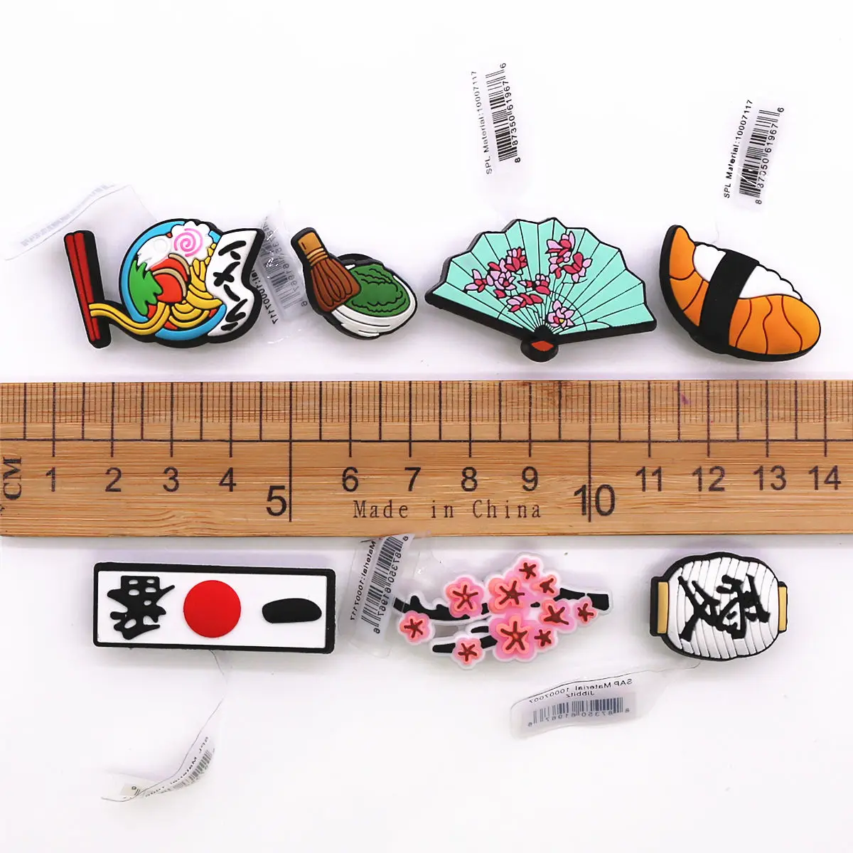3 Pack Original Japanese Style PVC Shoe Charms Sashimi Designer Sandal Upper Decorations Accessories Sakura Fan Clog Pin Buckle images - 6