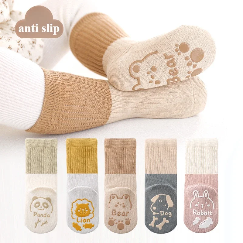 Anti Slip Socks Baby Winter Cotton Non-Slip Children’s Warm Socks for Boys Girls Soft Comfortable Fabric Stockings for Toddlers