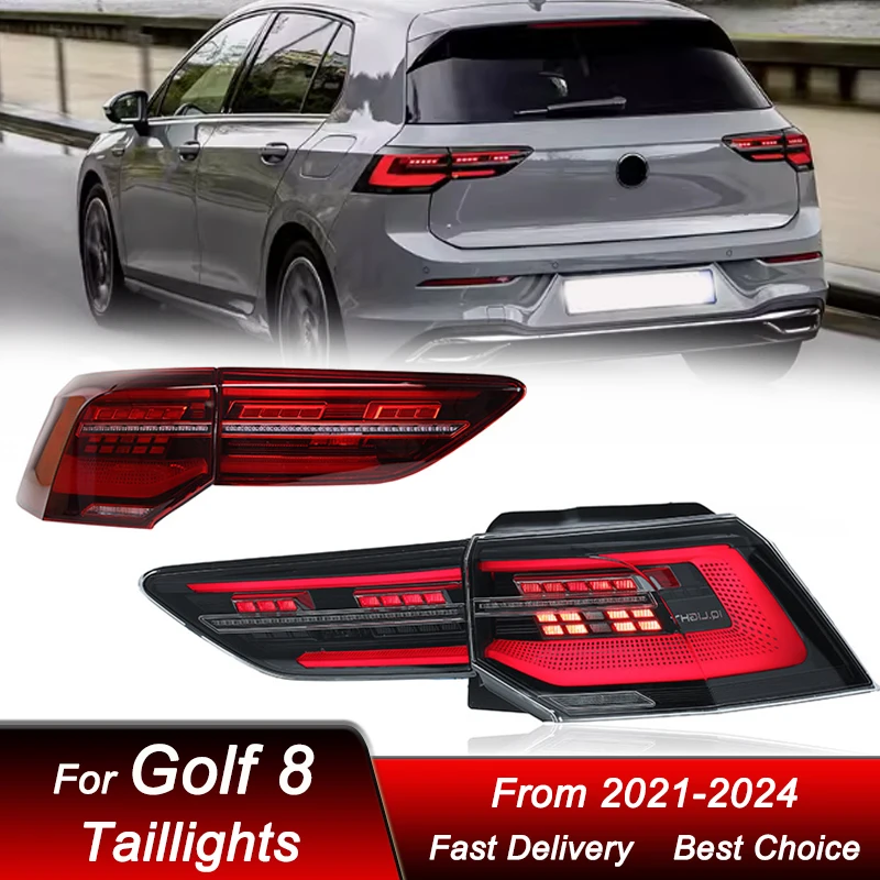 

Pop Car Styling Tail Lights For VW Golf 8 2021-2024 New Style Full LED Tail Lamp Dynamic Turn Signal Light Tail Lamp Assembly