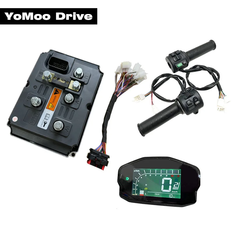 

VOTOL EM350S 72V 10KW-12KW Boost 600A Peak 1300A DC Brushless Hub/Mid-Drive Motor Controller with DKD Display, T08 Throttle