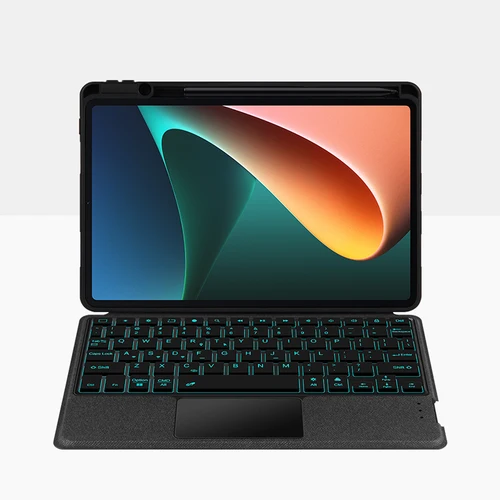 Imagen 2 del producto Funda con teclado mágico HUWEI para Xiaomi Pad 5 6 Tablet Mi Pad 5 6 Pro para Redmi Pad SE 11 pulgadas rojo Mi Pad SE cubierta para teclado de tableta