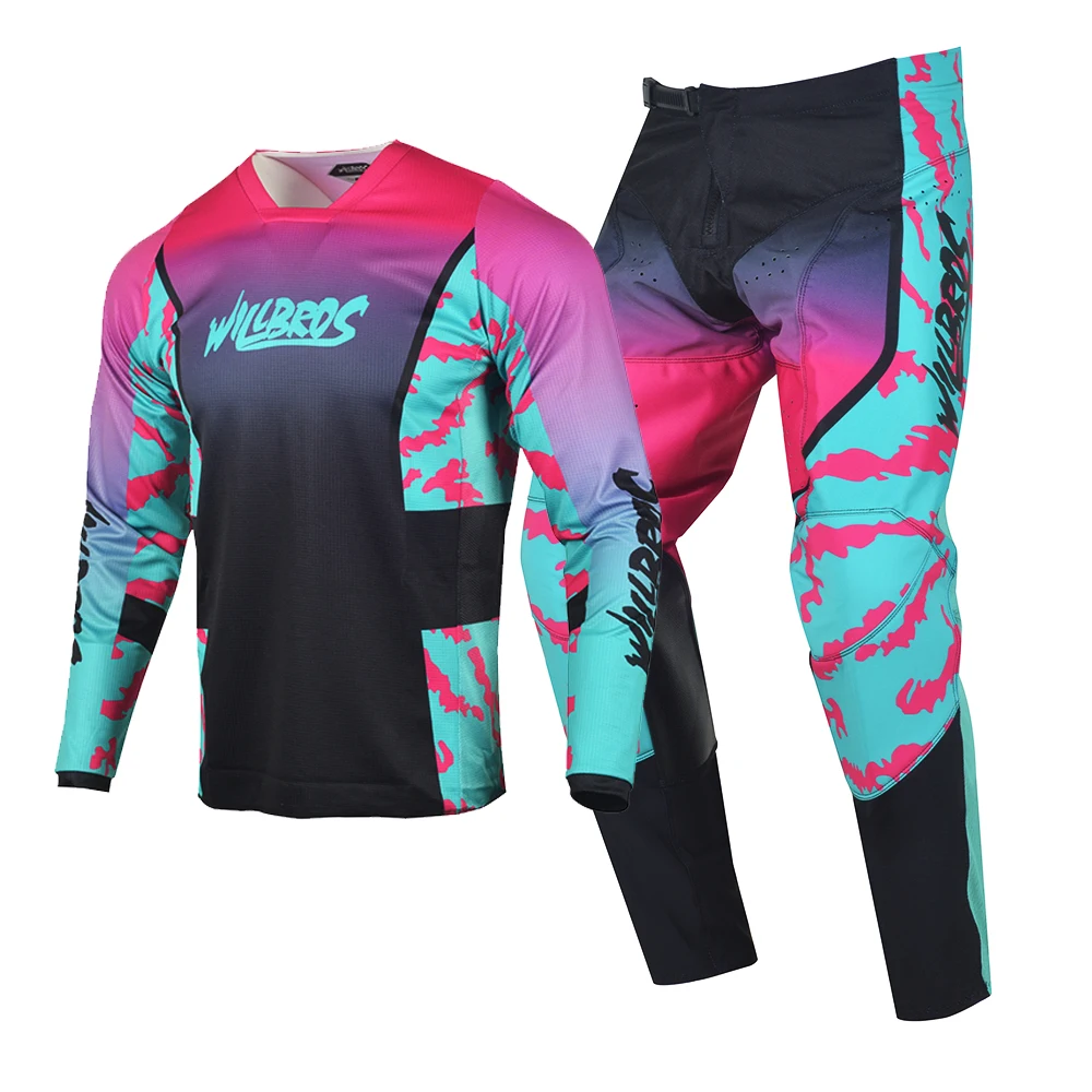 Willbros Offroad Jersey Pants Combo Motocross Pink Camo Gear Set BMX MX Enduro Dirt Bike Race Outfit 