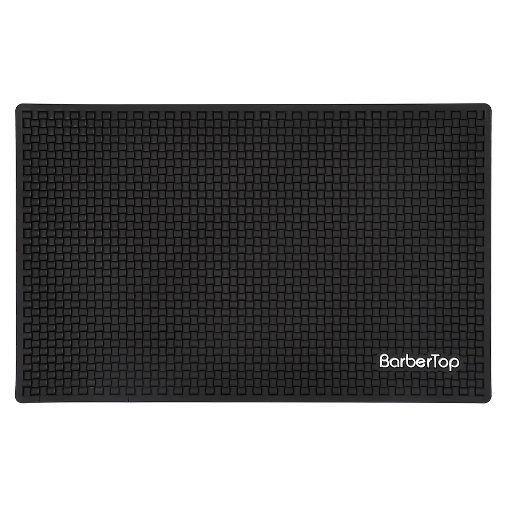 Haircut Mat Beauty Salon Tools Countertop for Clippers Oil Head Station Black Barber Mats Silicone