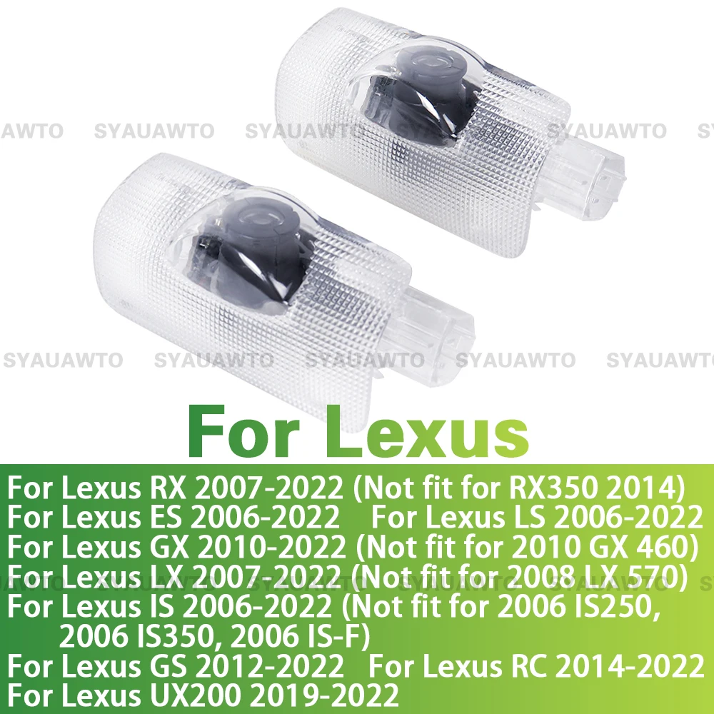 2 Pcs LED Car Door Welcome Light Projector Accessories For Lexus RX ES GX LS LX IS GS RC UX200 2006-2022