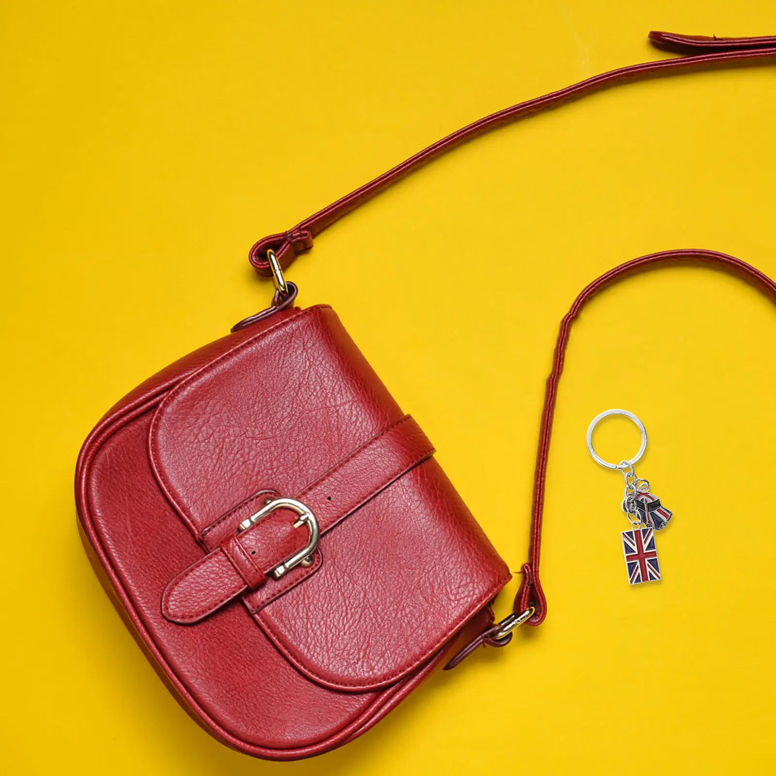 Key Bag Keychain Pendant Halloween Christmas British Flag Accessory Country Flags Keychain Countries Flags Keychain 2PCS