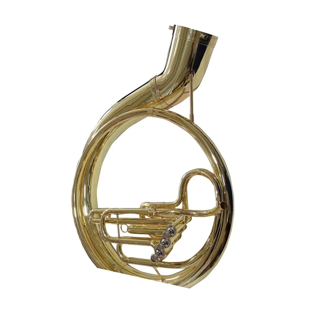 Trompeta Sousaphone JYSS7000 de laca dorada de alta calidad a precio de fábrica