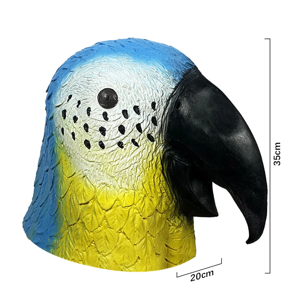 Papageienmaske aus Latex, Tierkopfmaske für Halloween, Cosplay, Kostümparty, Requisiten – Detail 4