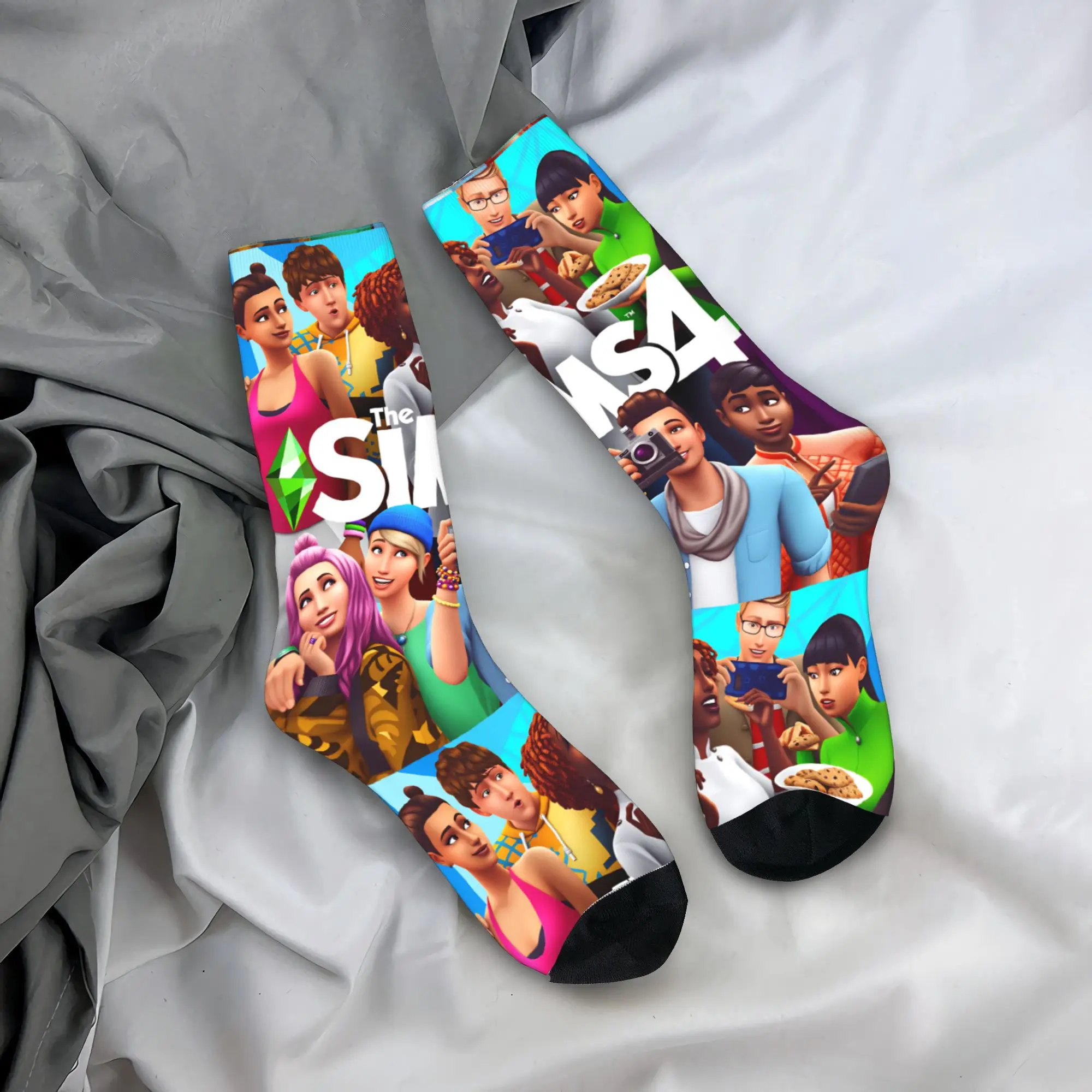 Calcetines Sims 4 Plumbob para videojuegos, medias de moda para hombre, calcetines suaves y transpirables para ciclismo, calcetines antideslizantes estampados de invierno