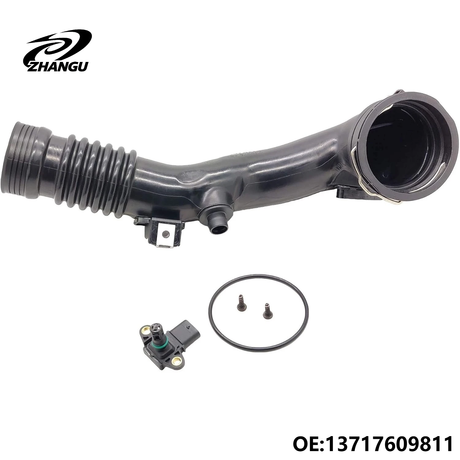 

For 2011-2017 BMW 535i 640i 740i X5 X6 3.0L N55 Turbocharger Intercooler Hose w/Sensor Rear Duct 13717609811