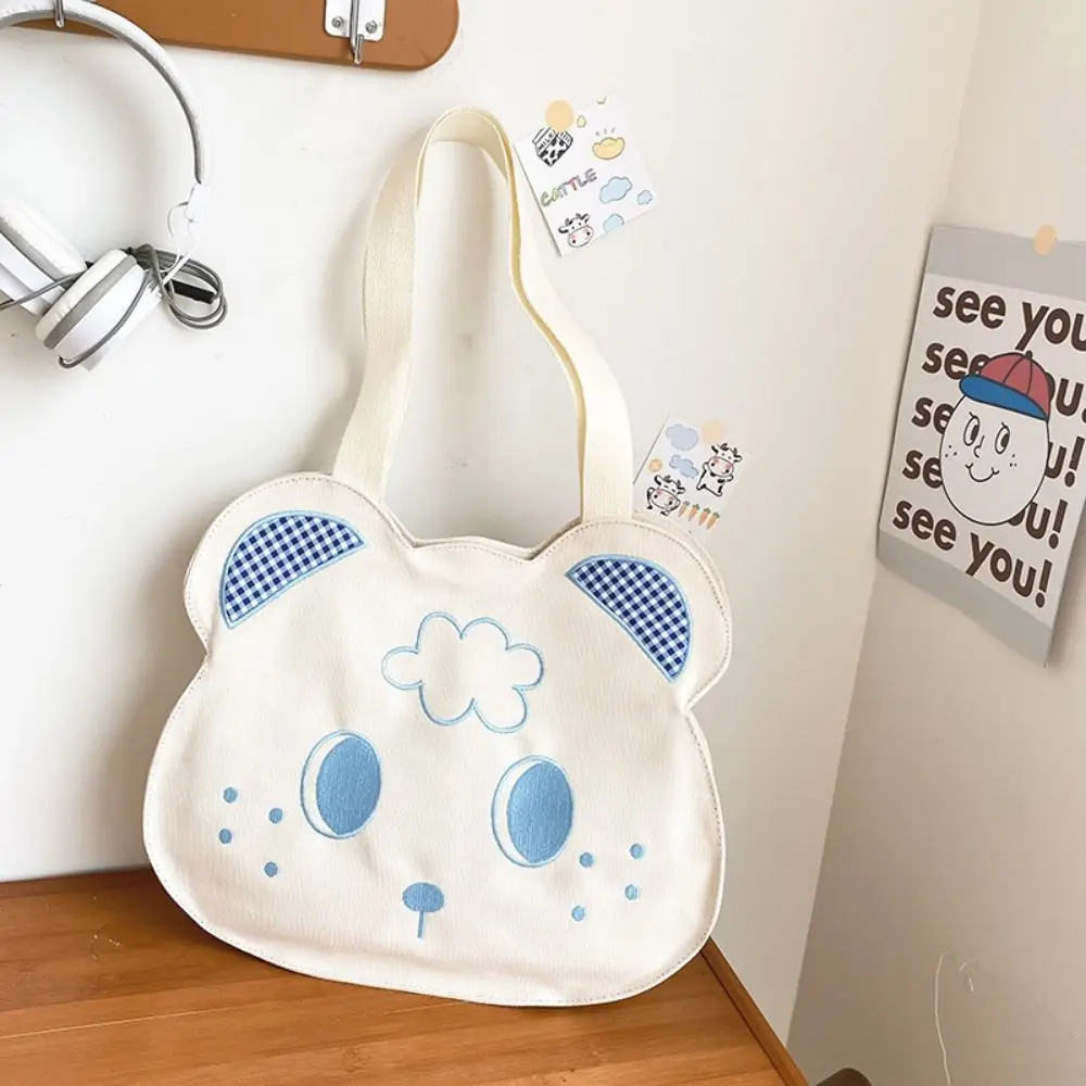 

Fashionable Trendy Bear Shoulder Bag Cute Casual Cartoon Tote Handbags Household Large Capacity Shopping Bags Travel