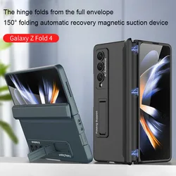 Magnetic Adsorption Hinge Protection Phone Case For Samsung Galaxy Z Fold 7 6 5 4 3 2  Cover Kickstand Hard Plastic Magnet Case