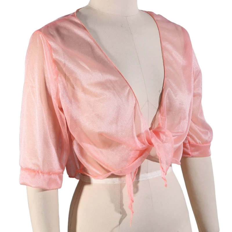 Womens schouderophalen sjaal wrap open voorkant tie top vesten voor avondjurk