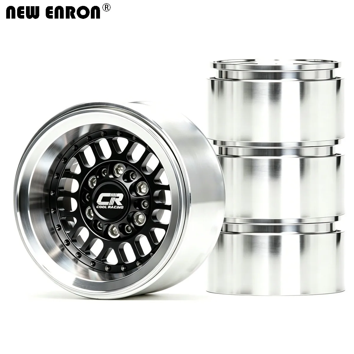 Aluminum Negative Offset -10mm Beadlock Wheel Rim for RC Car 1/10 Crawler 1.9