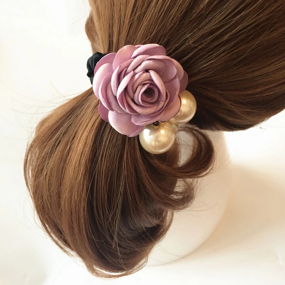 

Ponytail Hair Bands Flower Pearl Hair Rope Flower Pearl Hair Tie Flower Hair Rope