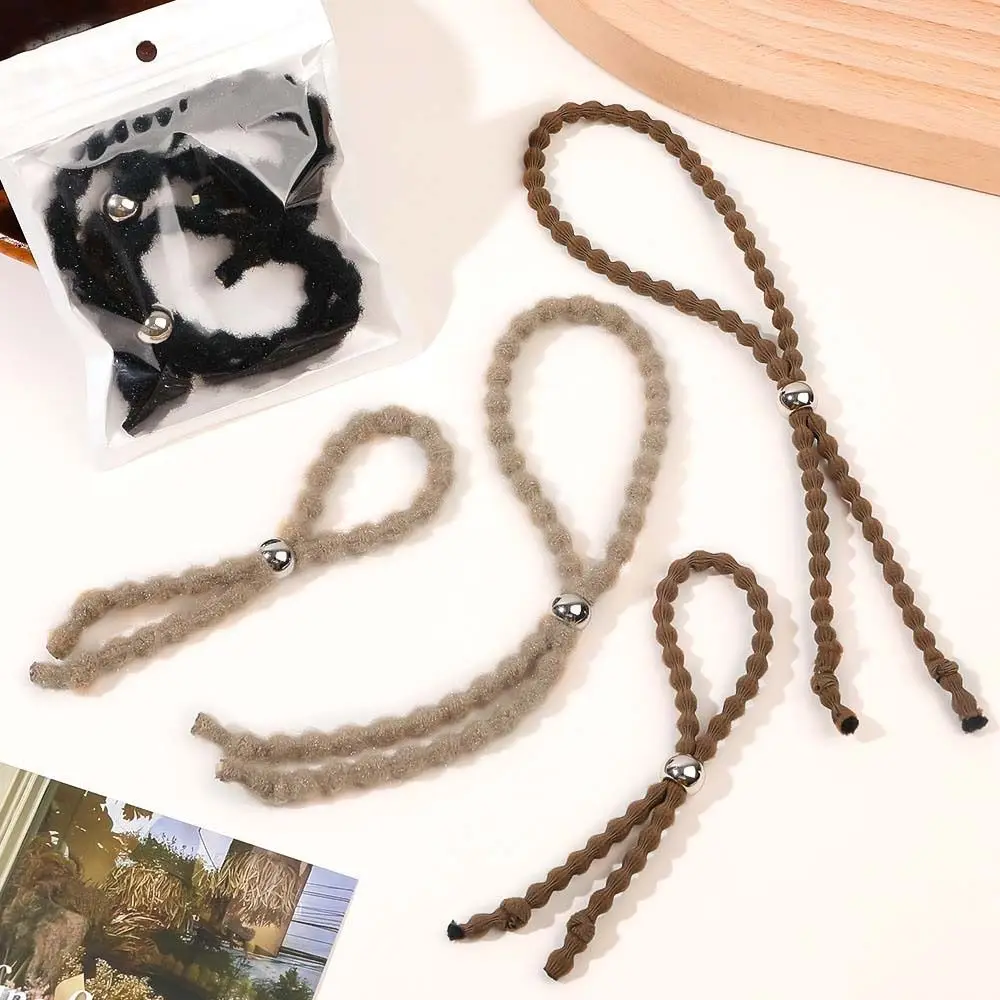 Bubble Beaded Beads Elastic Hair Bands Africa Drawstring Adjustable Lazy Hair Rope Koean Style Hair Ring Long Cushioned Headband
