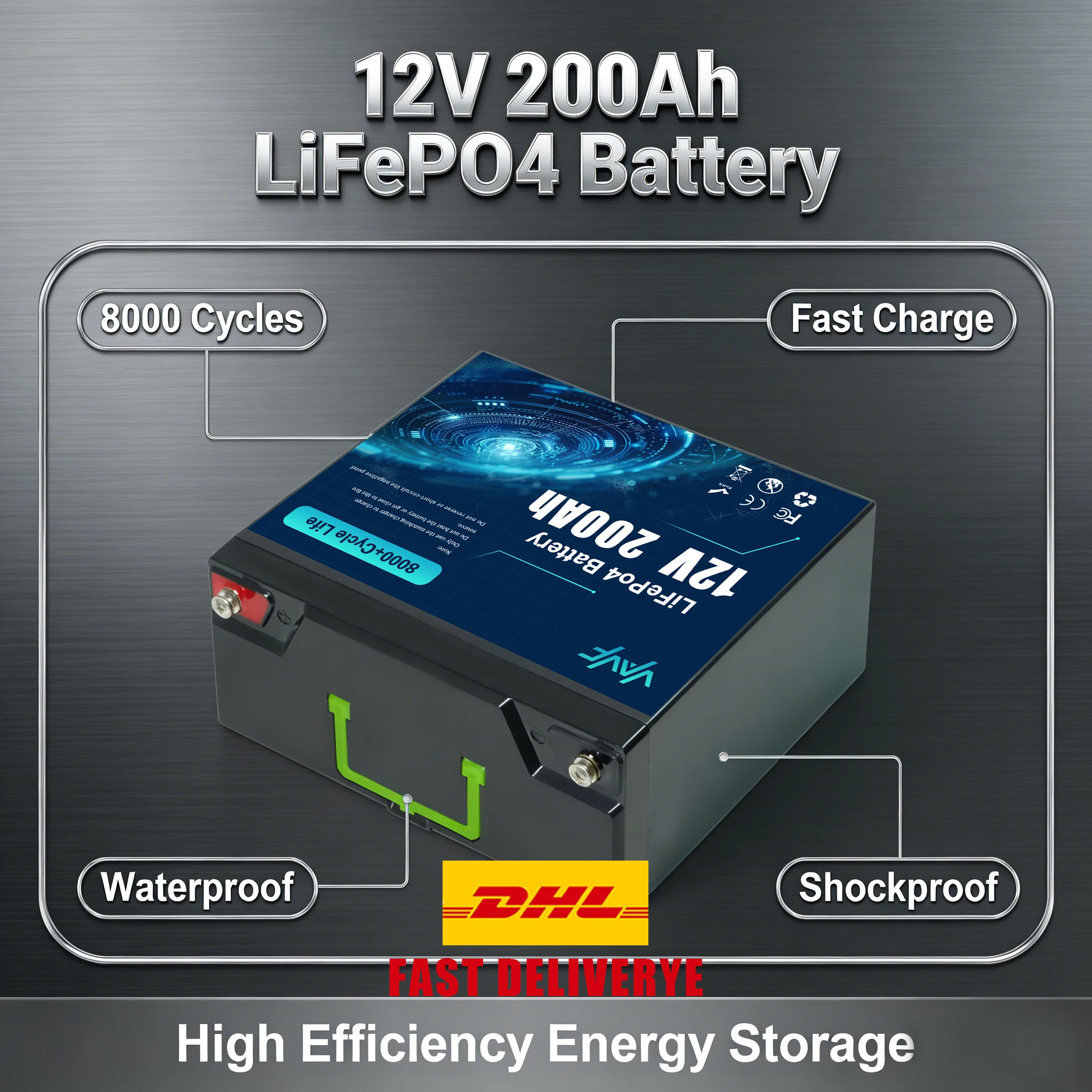 

Обновление до 12В Аккумулятор LiFePO4 14 Ач, встроенный BMS 14А, 2000+ циклов заряда, идеально подходит для автодомов/кемперов Солнечные батареи, морское оборудование, техника для бездорожья/фургоны, автономные системы