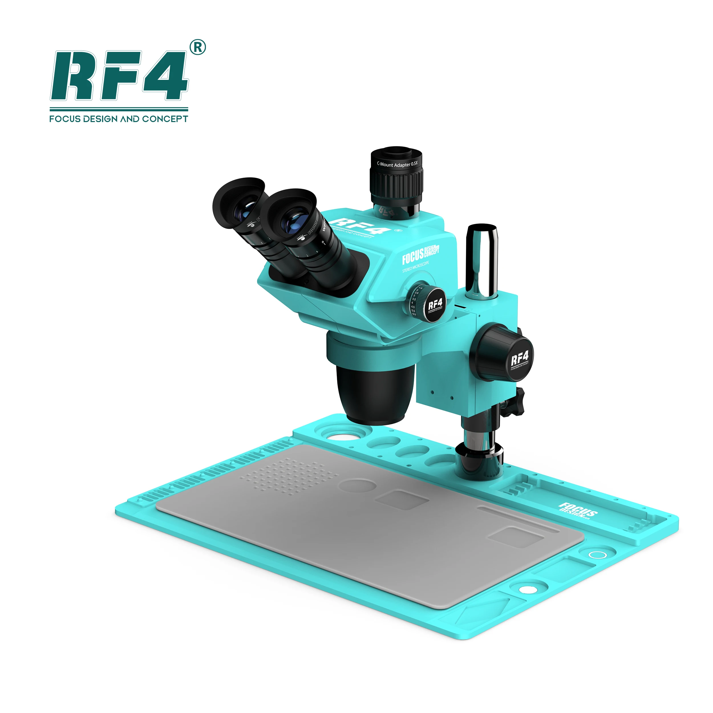 Aluminum Alloy Large Base Nine-speed Variable Magnification Locking Knob Microscope , Large Field Of Vision，RF6565PROD2