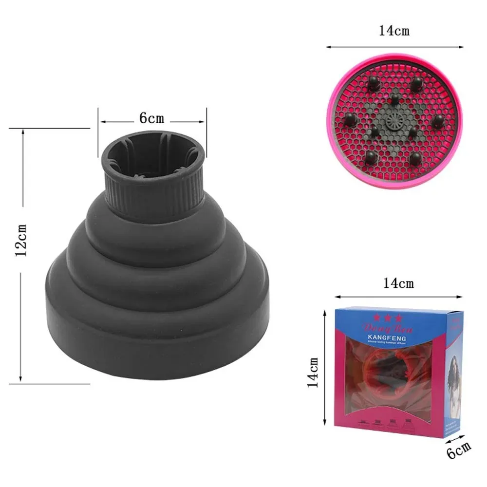 WANME1Pc Silicone Hairdryer Diffuser Cover Foldable Temperature Resistant Hairdryer Curly Drying Blower Hair Styling Accessories