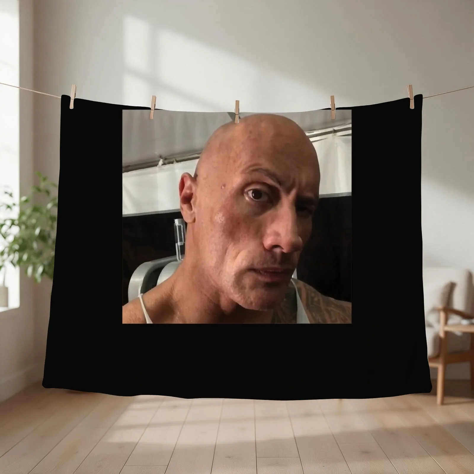 Dwayne The Rock Johnson eyebrow raise meme Throw Blanket Soft Beds warm for winter Loose sofa bed Blankets