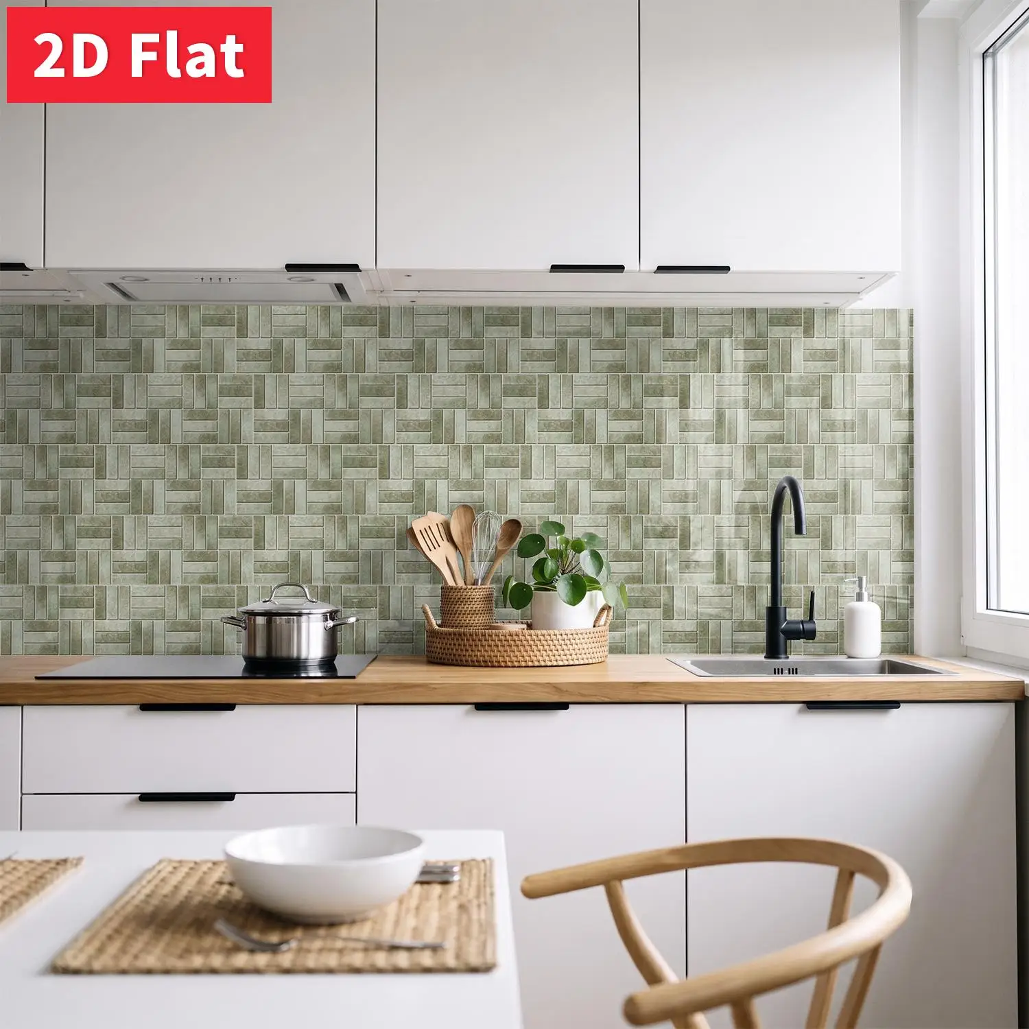 Greyish Olive Subway Tile Sticker 11.81x5.91 inch Peel and Stick HD Texture Kitchen Wall Renovation Sticker