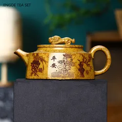 300ml Yixing Purple Clay Teapot Tradition Mesh Hole Filter Kettle Chinese Zisha Beauty Tea Infuser Custom Tea Ceremony Gifts