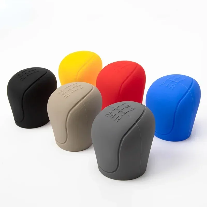 Car Silicone Gear Shift Knob Cover Gear Shift Non-Slip Grip Handle Protective Covers Manual 5-speed Car Interior Accessories