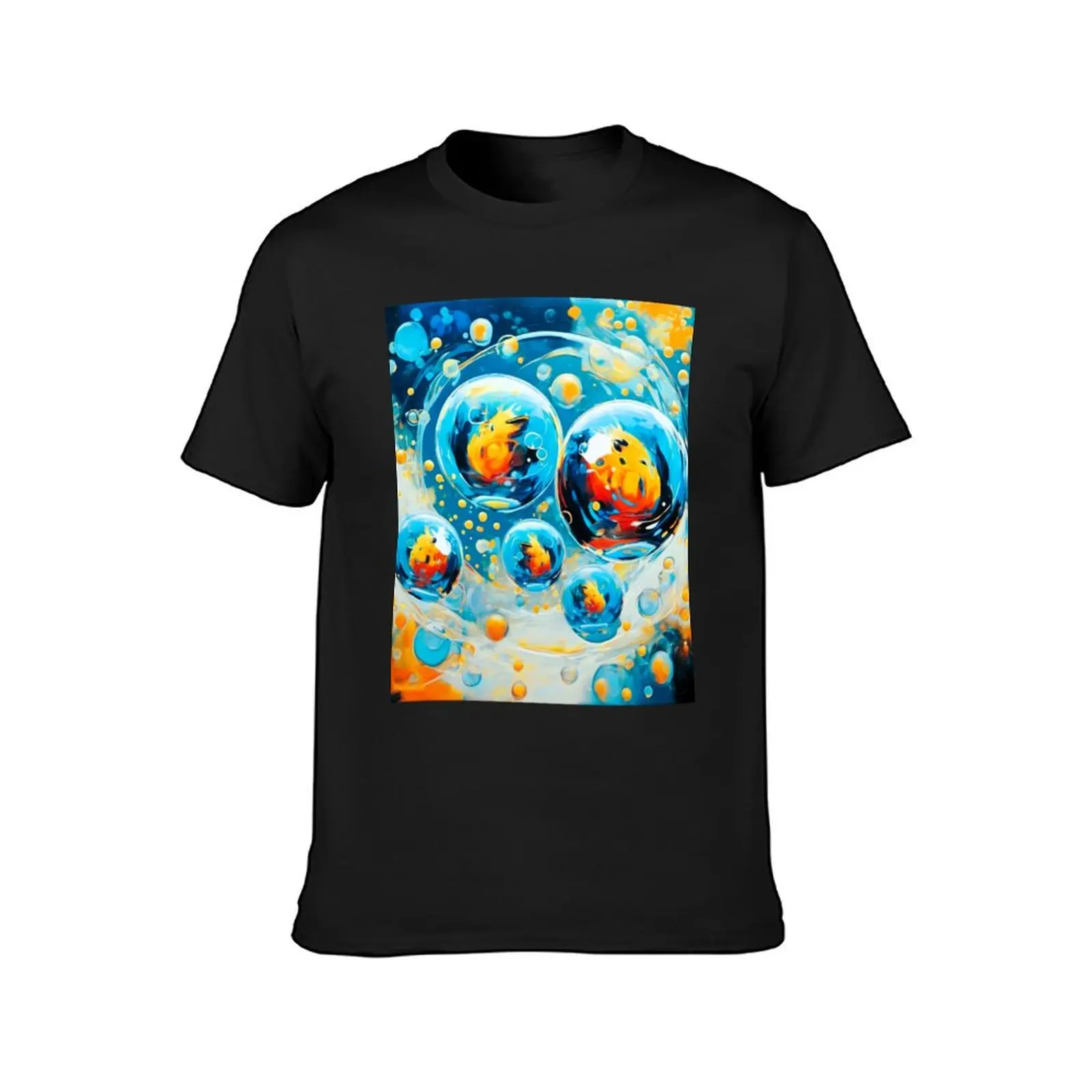 Bubbles series, six bubbles T-Shirt graphics plain plus size tops men graphic t shirts