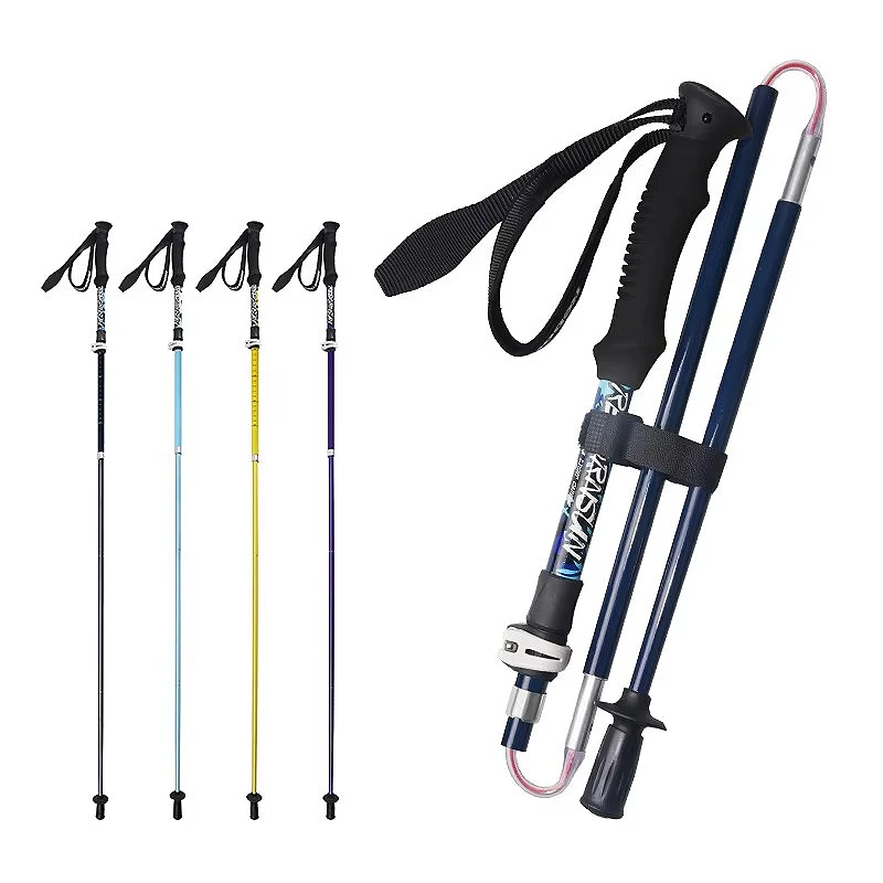

Trekking Pole Foldable Telescopic Carbon Fiber External Lock Ultra-light Five-section Stick for Outdoor Activities