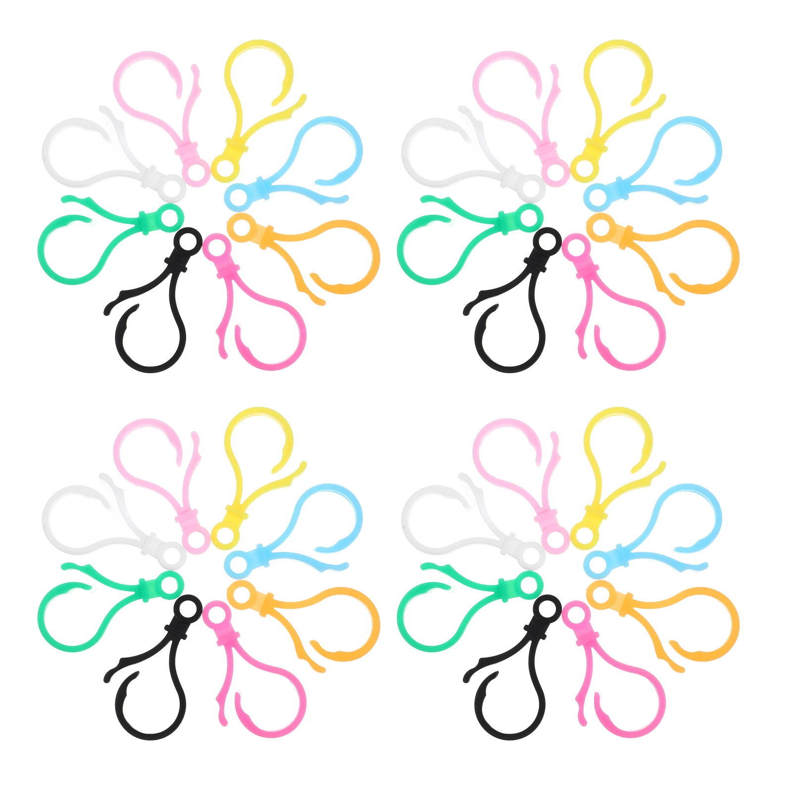 

200pcs Key Rings Colorful Light Bulb Shape Lobster Clasps Keychain Accessories Wear Resistant DIY Hooks Bulk Jewelry Supplies