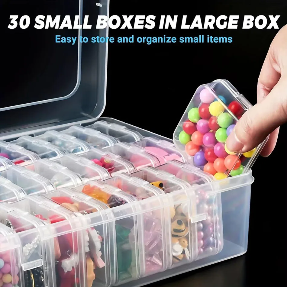 **DIY Diamond Painting Embroidery Storage Box, Nail Art Jewelry Rhinestone Mosaic Storage Container, Multifunctional Storage Box