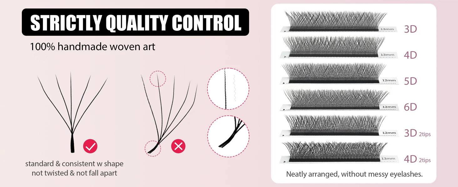 SEEDEW W-Form 3D 4D 5D 6D Automatisch Blühende Vorgefertigte Fächer-Wimpernverlängerungen Flowers Knows Makeup Super Weich Voll Dicht – Detail 4