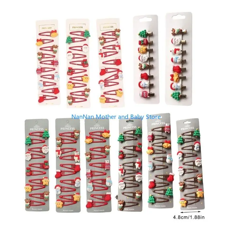 Presilhas cabelo infantis presilhas cabelo metal, renas Santa, boneco neve, cocar para comemoração