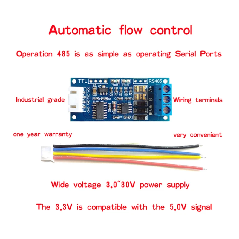 TTL To RS485 Module 3.3V/5.0V Signal Microcontroller Serial Port Hardware Automatic Flow Control